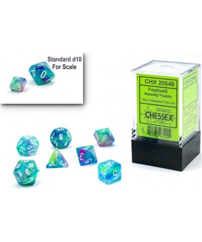 Dice Set – 10mm Festive Waterlily/White Polyhedral Dice Set – Dungeons and Dragons D&D DND TTRPG Dice – Includes 7 Dice - D4 ...