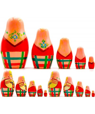 Russian Nesting Dolls Set of 5 pcs - Russian Doll in Belarussian Folk Dress with Cornflowers and Spikelets - Matryoshka with ...