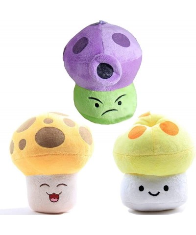 3 PCS PVZ Plant and Zombies Plush Plants Sets Toys Purple Spray Mushroom Sun Shroom Gold Shroom Plant Figure Doll Great Gift ...