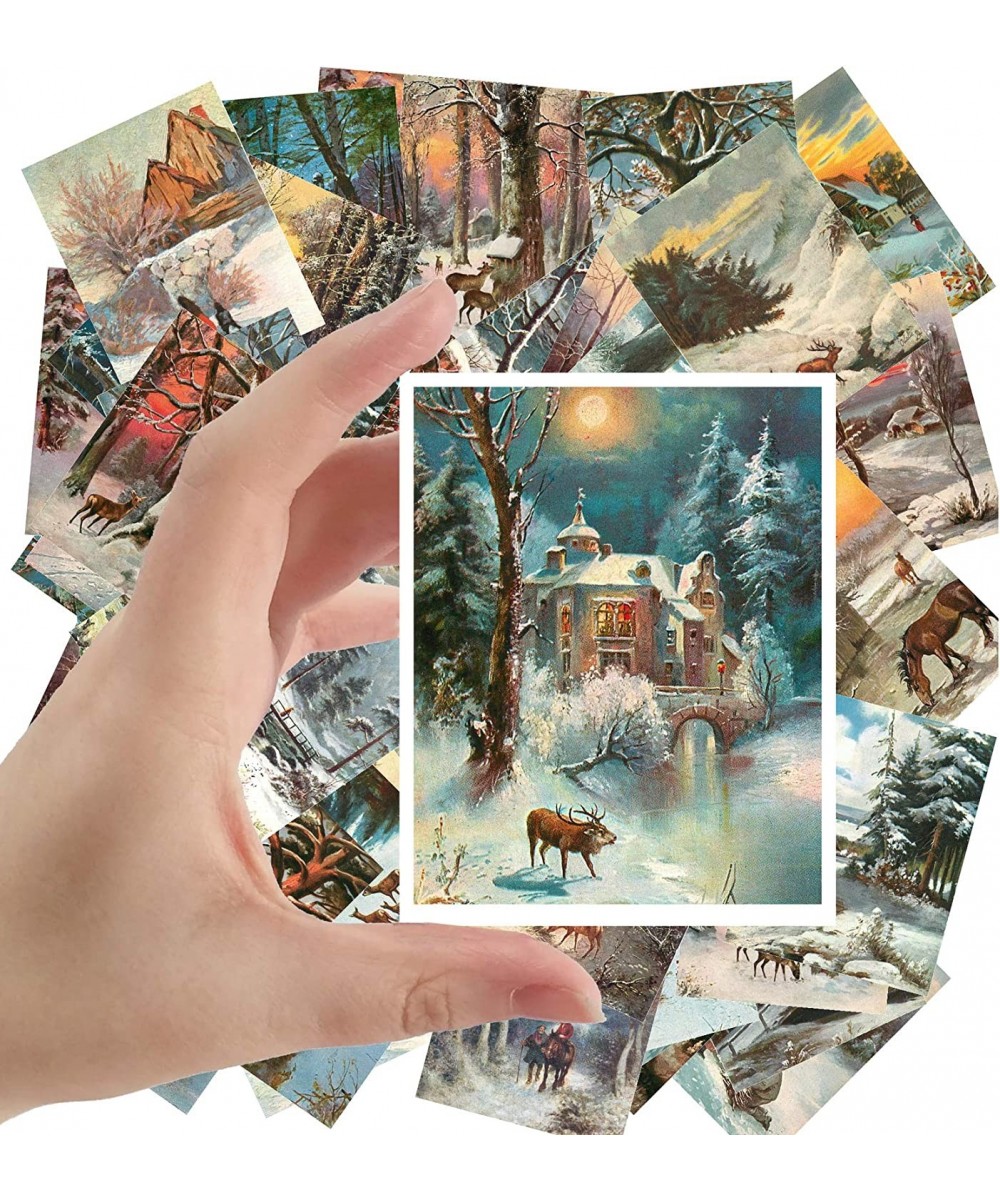 Large Stickers (24 pscs 2.5"x3.5" Each) Winter Rural Life Christmas Landscapes Vintage Art $17.56 Kids' Drawing & Writing Boards