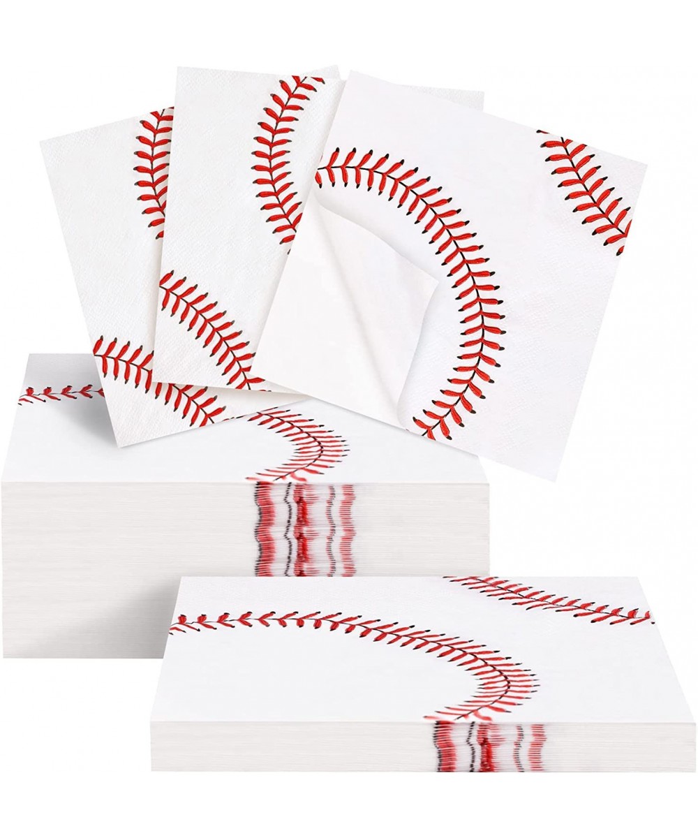 96 Pack Baseball Napkins 13 x 13 Inches Baseball Pattern Napkins Baseball Themed Napkins for Baseball Theme Party Sports Part...