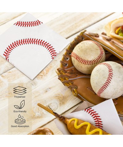 96 Pack Baseball Napkins 13 x 13 Inches Baseball Pattern Napkins Baseball Themed Napkins for Baseball Theme Party Sports Part...