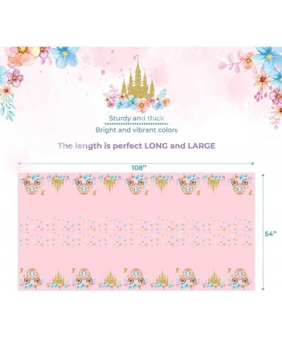 Princess Tablecloth - Plastic Jumbo Table Cover (108’’ x 54’’) for Princess Themed Birthday Party & Baby Shower for Girls $16...