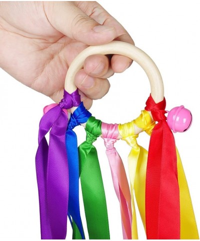 2pcs Rainbow Hand Kites with Bells Dancing Ribbon Streamer Wand Toy for Kids Play in Party Holiday Celebration Birthday Party...