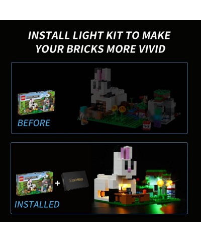 LED Light Kit for Lego Minecraft The Rabbit Ranch 21181 Building Kit Lighting Set Compatible with Lego 21181 (Lights Only No ...