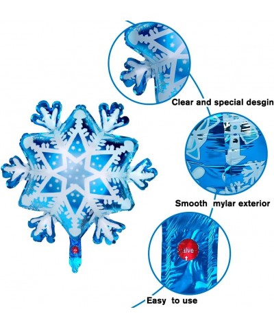 14pcs Snowflake Balloons Snowflake Frozen Balloons for Christmas Winter Wonderland Party Decorations Snowflake Aluminum Foil ...