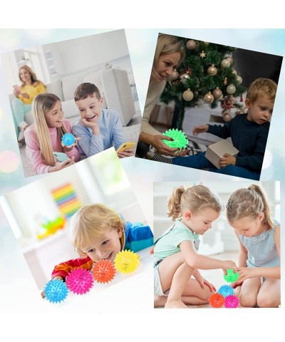 24 Pieces Light Up Bouncy Ball Light up Spike Rubber Ball Sensory Toy Flashing Spiky Sensory Stress Balls for Party Favors St...