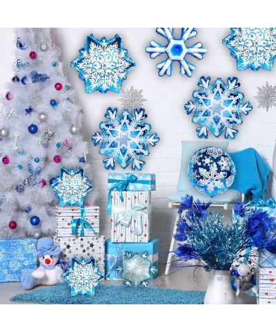 14pcs Snowflake Balloons Snowflake Frozen Balloons for Christmas Winter Wonderland Party Decorations Snowflake Aluminum Foil ...