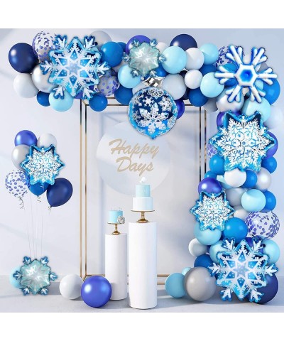 14pcs Snowflake Balloons Snowflake Frozen Balloons for Christmas Winter Wonderland Party Decorations Snowflake Aluminum Foil ...