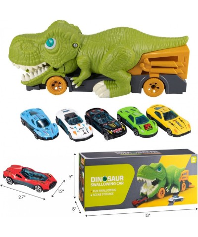 Dinosaur Toys for Kids 3-5 Dinosaur Transport Truck with 6 Pack Small Car Vehicles Dinosaur Toys for Kids 5-7 Dino Car Playse...