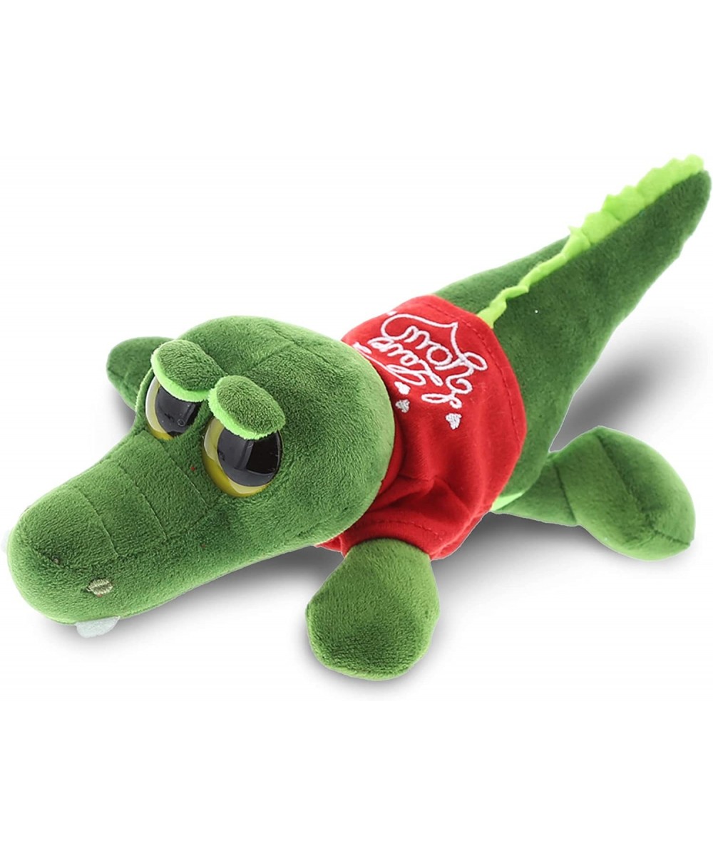 I LOVE YOU Sparkling Big Eye Alligator Plush- Cute Stuffed Animal with Red Shirt And With Name Personalization For Valentine ...