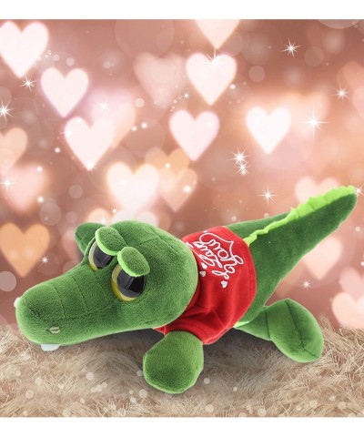 I LOVE YOU Sparkling Big Eye Alligator Plush- Cute Stuffed Animal with Red Shirt And With Name Personalization For Valentine ...