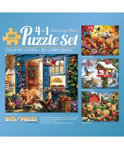 – 4-in-1 Multi-Pack - 300 Piece Jigsaw Puzzles for Adults – 300 pc Puzzle Set Bundle by Artist Larry Jones - 16" x 20" (41 cm...