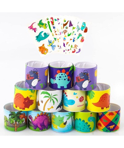 36Pcs Dinosaur Slap Bracelets for Kids Party Favors Pack Dinosaur Toys with Variety Design Dinosaur Party Supplies Snap Band ...