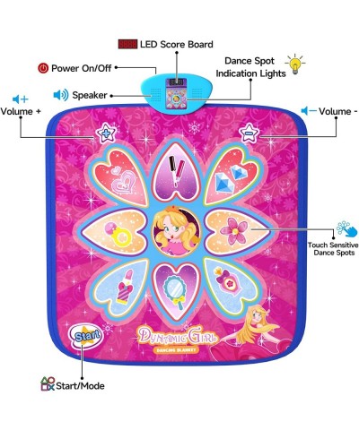 Dance Mat for Girls for Kids Teens Dance Mixer Rhythm Step Play Mat for Girls Dance Game Toy for Kids Dance Pad with 7 Modes ...