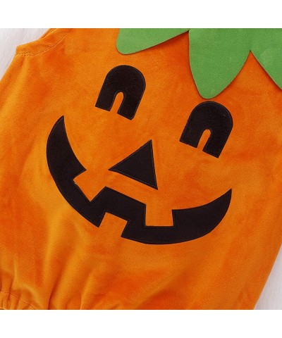 Newborn Toddler Baby Girl Boy Halloween Pumpkin Costumes Sleeveless Romper Jumpsuit with Hat Cute Halloween Outfits $39.90 Ki...