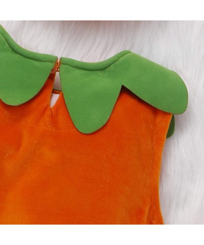 Newborn Toddler Baby Girl Boy Halloween Pumpkin Costumes Sleeveless Romper Jumpsuit with Hat Cute Halloween Outfits $39.90 Ki...