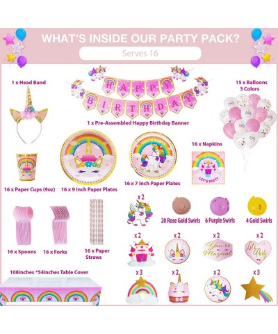 Unicorn Birthday Party Supplies - All in One Rainbow Unicorn Decorations for Birthday Party - Have a Memorable Unicorn Theme ...