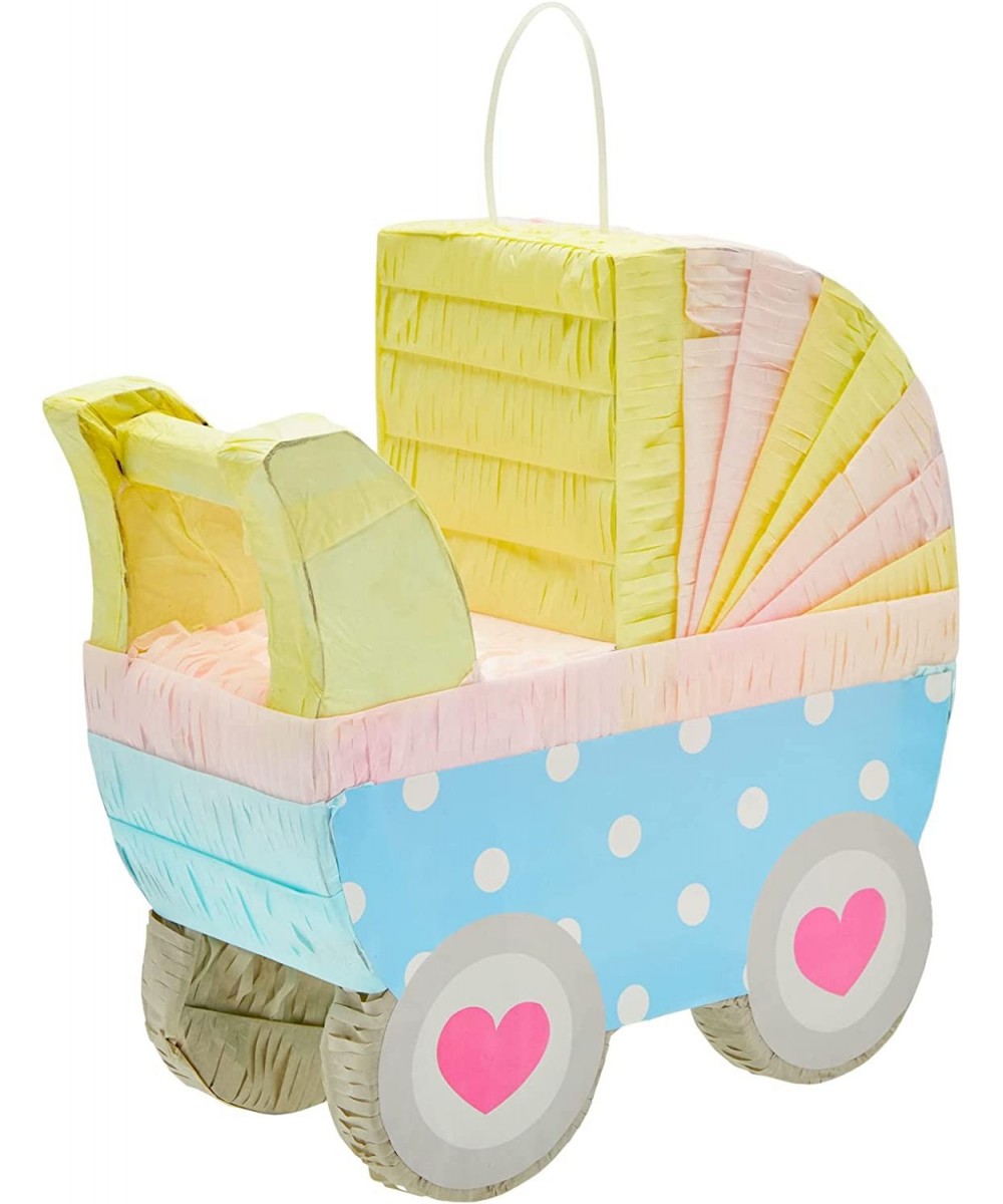 Small Baby Carriage Gender Reveal Pinata Pastel Baby Shower Decorations (11.5 x 12.25 x 5 In) $40.26 Piñatas