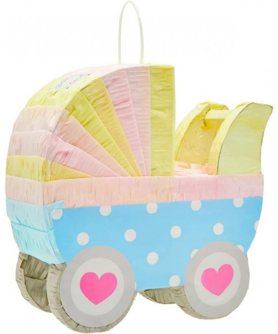 Small Baby Carriage Gender Reveal Pinata Pastel Baby Shower Decorations (11.5 x 12.25 x 5 In) $40.26 Piñatas