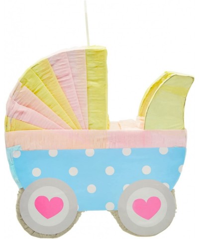 Small Baby Carriage Gender Reveal Pinata Pastel Baby Shower Decorations (11.5 x 12.25 x 5 In) $40.26 Piñatas