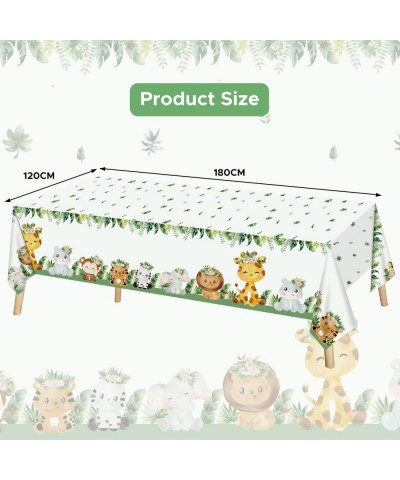 3 Pack Jungle Safari Tablecloth Safari Jungle Baby Shower Plastic Tablecover for Kids Birthday Baby Shower Table Decorations ...