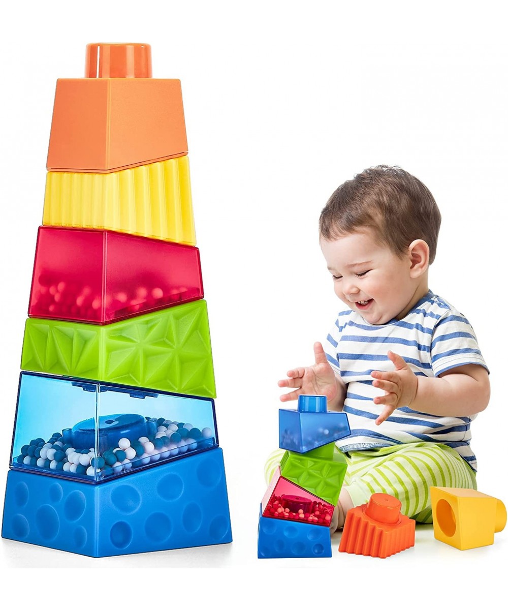 Toddler Montessori Toys for 1-Year-Old Boys Girls 6 Pcs Sensory Stacking Blocks Baby Toys for 12-18 Months Age 1-3-Year Old E...