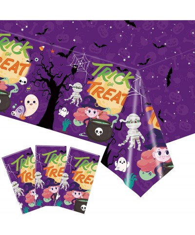 Halloween Party Tablecloth 3 Pack Plastic Disposable Table Cover Waterproof Table Cloth Bats Witches Table Decoration for Hal...