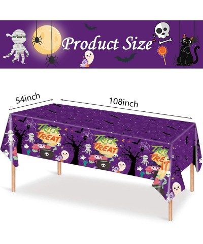 Halloween Party Tablecloth 3 Pack Plastic Disposable Table Cover Waterproof Table Cloth Bats Witches Table Decoration for Hal...