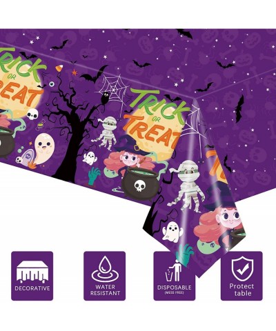 Halloween Party Tablecloth 3 Pack Plastic Disposable Table Cover Waterproof Table Cloth Bats Witches Table Decoration for Hal...