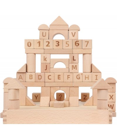 Wooden Building Blocks Set 82PCS Nature Beech Wooden Stacking Blocks with Wooden Storage Tray Montessori Toys for Kids $31.44...