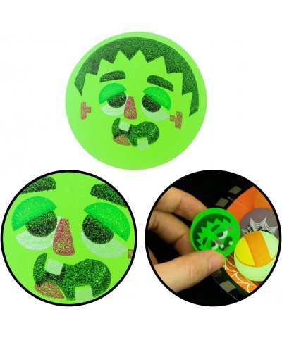 Halloween Bouncing Balls for Kids 96 pcs Halloween Theme Designs Glow in The Dark Bouncing Balls for Halloween Party and Supp...