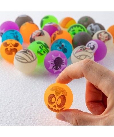 Halloween Bouncing Balls for Kids 96 pcs Halloween Theme Designs Glow in The Dark Bouncing Balls for Halloween Party and Supp...