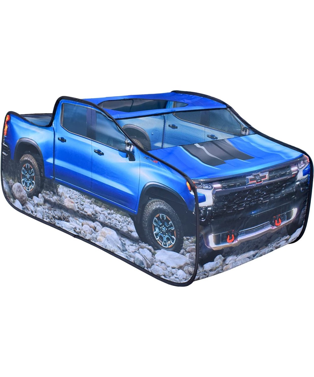 Chevy Silverado Pop Up Tent | Large Off-Road Pickup Truck Play Tent for Kids Blue $44.90 Kids' Play Tents & Tunnels