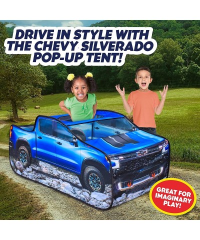 Chevy Silverado Pop Up Tent | Large Off-Road Pickup Truck Play Tent for Kids Blue $44.90 Kids' Play Tents & Tunnels