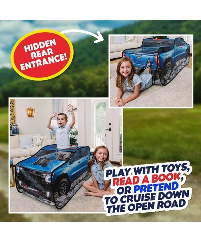 Chevy Silverado Pop Up Tent | Large Off-Road Pickup Truck Play Tent for Kids Blue $44.90 Kids' Play Tents & Tunnels