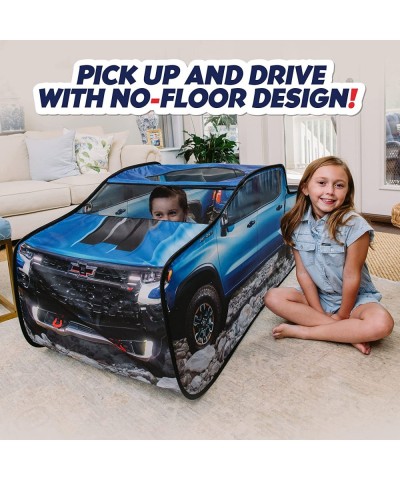 Chevy Silverado Pop Up Tent | Large Off-Road Pickup Truck Play Tent for Kids Blue $44.90 Kids' Play Tents & Tunnels