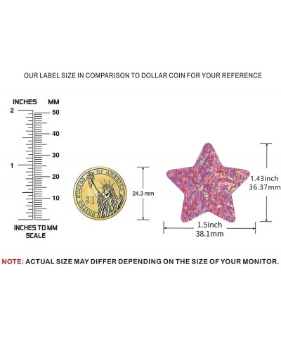 1.5 inch Pink Star Stickers with Glitter Holographic Pattern 500 pcs Sparkling Self-adhensive Label Roll Stars Stickers for P...