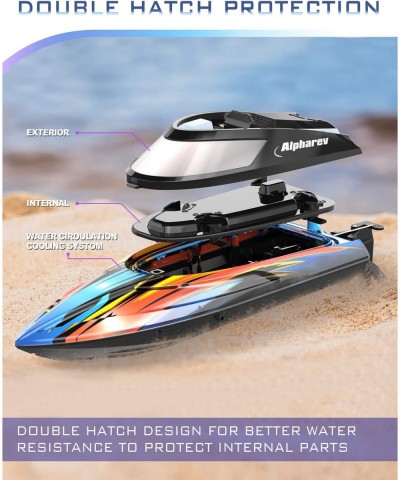 RC Boat with Case- R308 20+ MPH Fast Remote Control Boat for Pools and Lakes 2.4 GHZ RC Boats for Adults and Kids with Rechar...