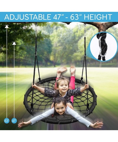 Spider Web Tree Swing 40” 600 lbs Kids Outdoor Backyard Tree Playhouse Playground Saucer Swing Set Accessories Platform Glide...