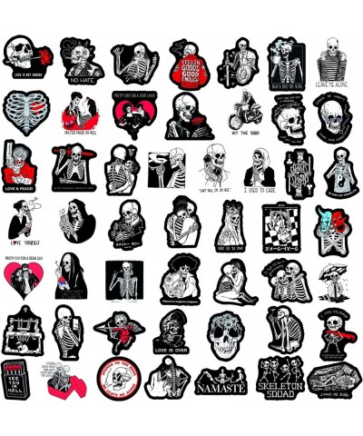 50 Pcs Black and Red Skull Stickers for Car Laptop PVC Backpack Water Bottle Pad Bicycle Waterproof Decal Sticker Kids Toy /S...