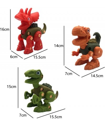 Take Apart Dinosaurs Toys for Kids Creative Diy Building Dinos Blocks Puzzle Set with Screwdriver Interlocking Animal Model B...