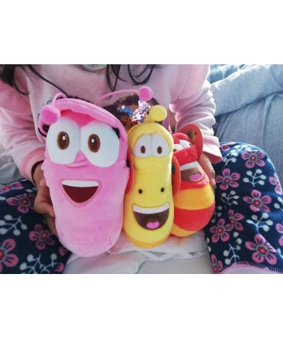 4pieces Plush Soft Toys Cute Insect Pink Yellow Red Worm Doll and Crucian Fish Soft Plush Toy Stuff Gift for Kids Children Xm...