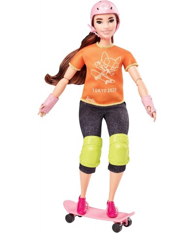 Olympic Games Tokyo 2020 Skateboarder Doll with Uniform Tokyo 2020 Jacket Medal Skateboard Wrist and Kneepads for Ages 3 and ...