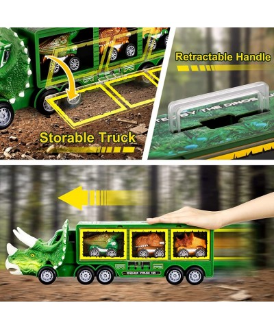 Dinosaur Toy Truck for Kids 3-7 with Flash Light Music & Roaring 10 in 1 Dinosaur Toys for Boys and Girls 3 Pull Back Dinosau...