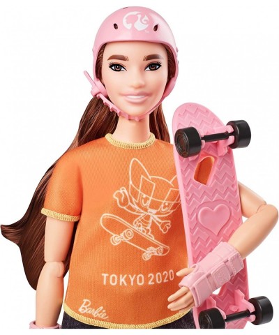 Olympic Games Tokyo 2020 Skateboarder Doll with Uniform Tokyo 2020 Jacket Medal Skateboard Wrist and Kneepads for Ages 3 and ...