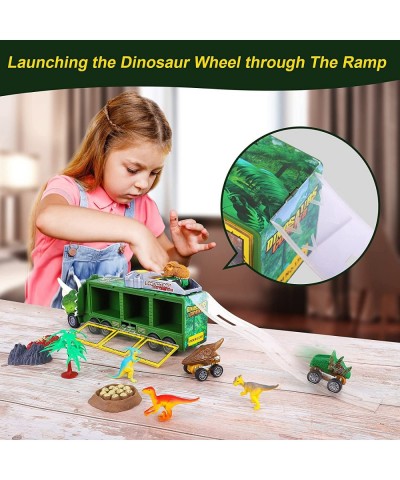 Dinosaur Toy Truck for Kids 3-7 with Flash Light Music & Roaring 10 in 1 Dinosaur Toys for Boys and Girls 3 Pull Back Dinosau...