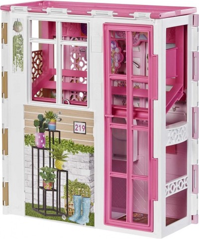 Dollhouse with 2 Levels & 4 Play Areas Fully Furnished House with Pet Puppy & Accessories Gift for Kids 3 Years Old and Up [A...