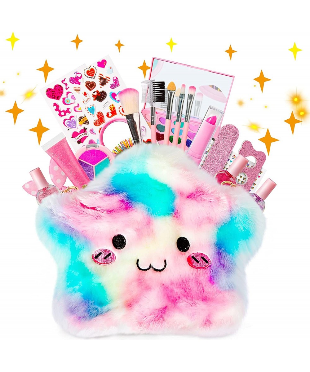 Cute Kids Makeup Kit for Girls New Upgrade Pretend Play Toys Washable Make Up Set with Cosmetics Bag Lipstick Brush Mirror Ha...