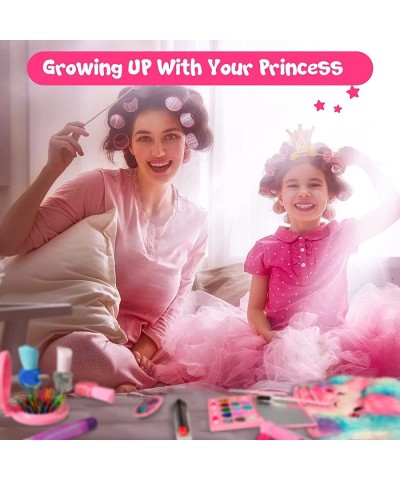 Cute Kids Makeup Kit for Girls New Upgrade Pretend Play Toys Washable Make Up Set with Cosmetics Bag Lipstick Brush Mirror Ha...